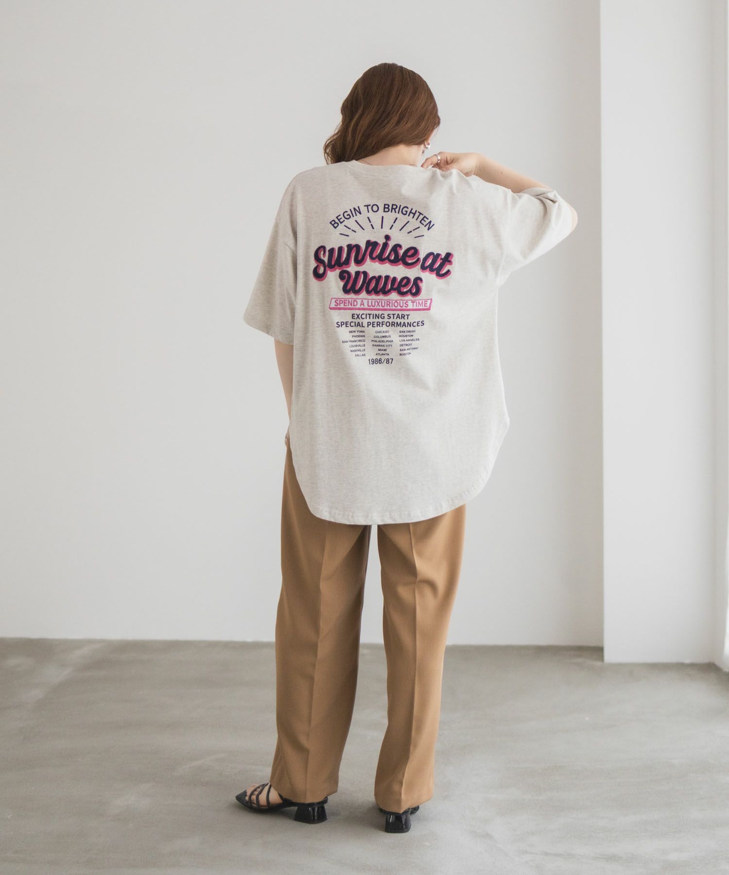 UNDERWRAPS  刺繍ラウンドビッグシルエットTシャツ レディース メール便 対応商品商品画像-27