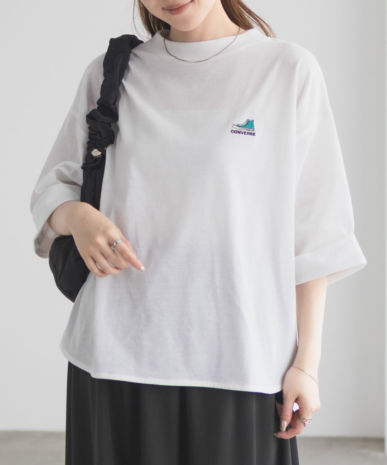 CONVERSE 袖ロールアップTシャツ レディース ネコポス 対応商品