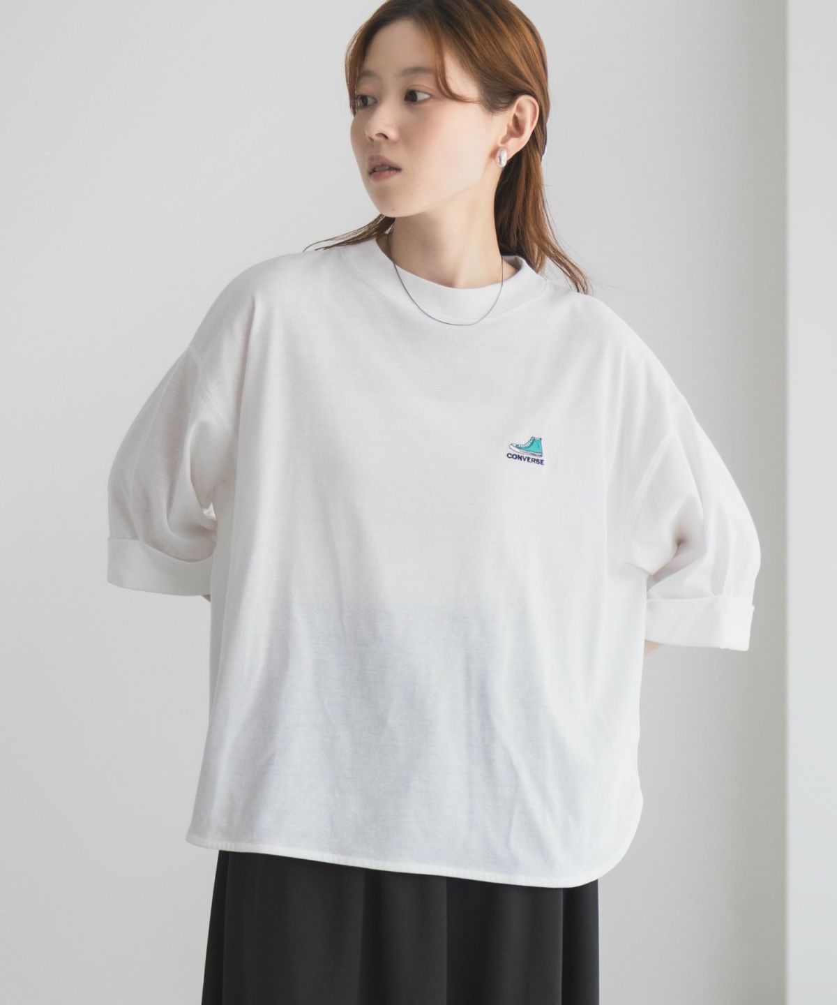 CONVERSE 袖ロールアップTシャツ レディース ネコポス 対応商品