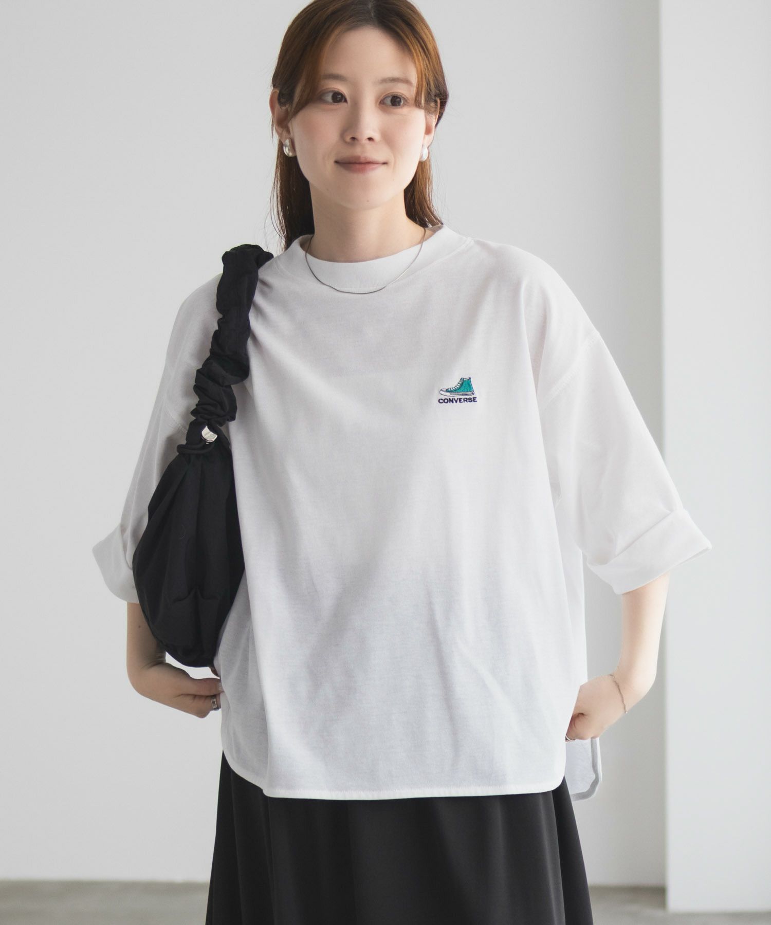 CONVERSE  袖ロールアップTシャツ レディース メール便 対応商品商品画像-6