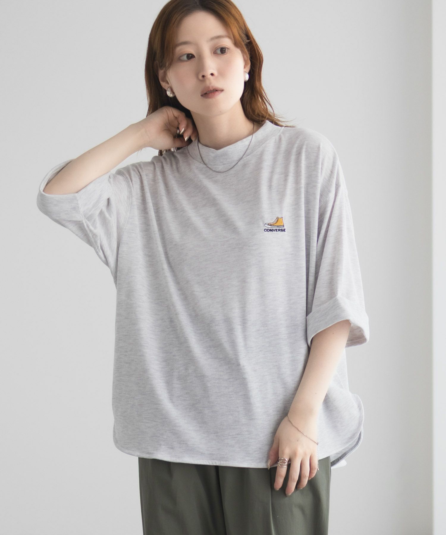 CONVERSE  袖ロールアップTシャツ レディース メール便 対応商品商品画像-11