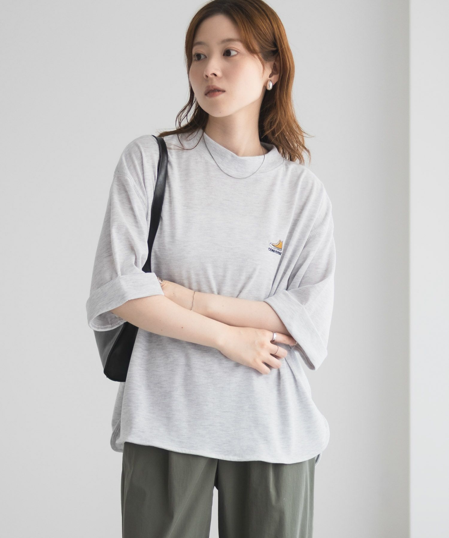 CONVERSE  袖ロールアップTシャツ レディース メール便 対応商品商品画像-12