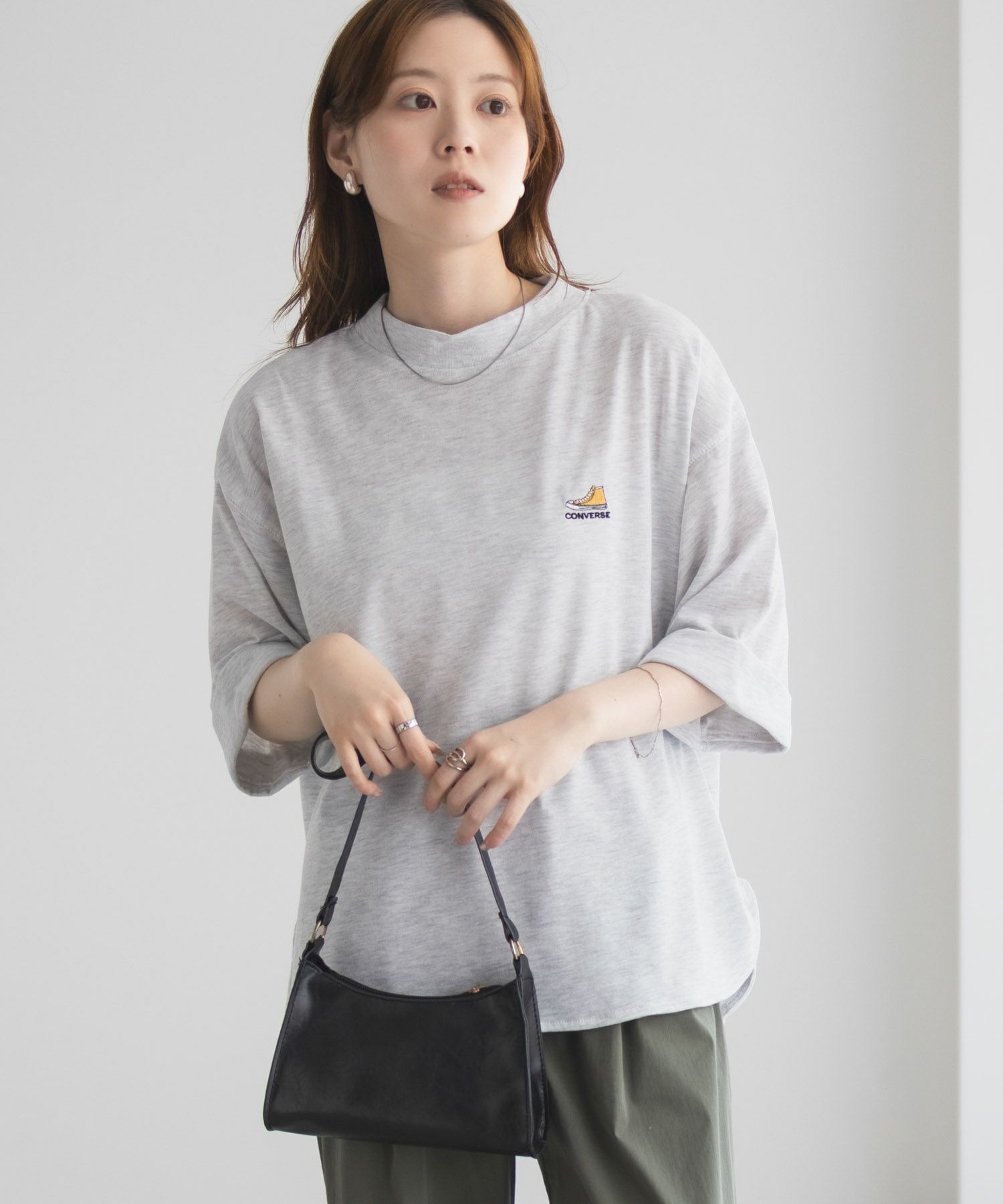 CONVERSE  袖ロールアップTシャツ レディース メール便 対応商品商品サムネイル-13