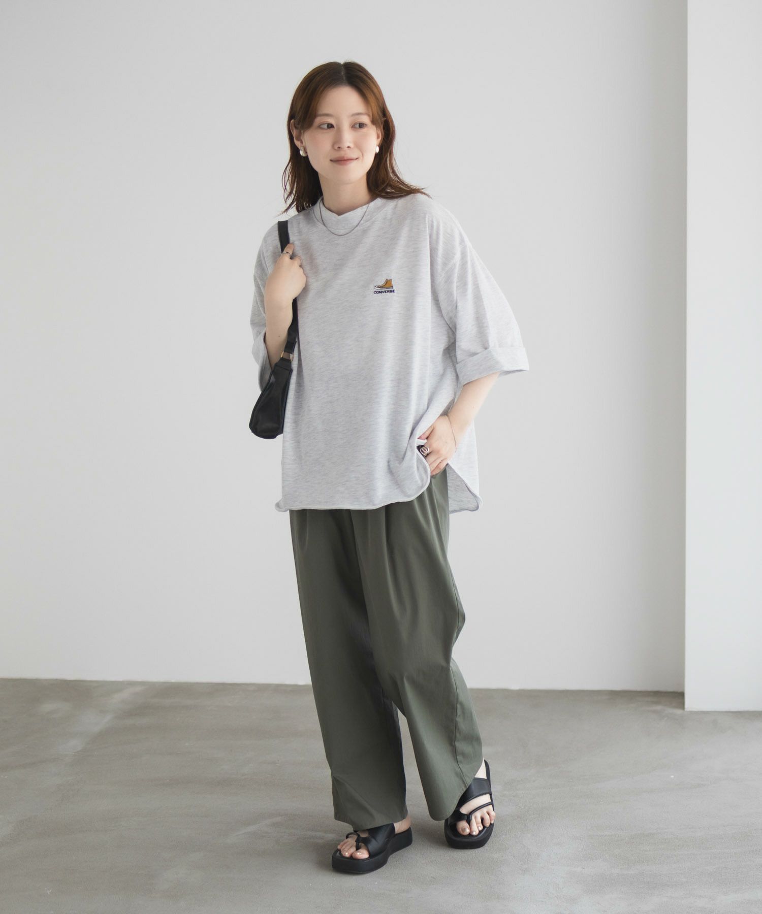 CONVERSE  袖ロールアップTシャツ レディース メール便 対応商品商品画像-14
