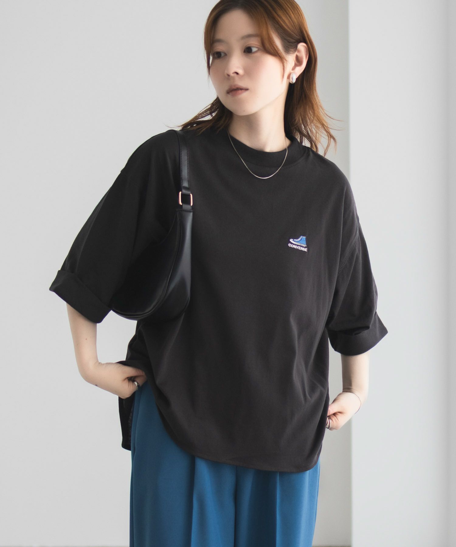 CONVERSE 袖ロールアップTシャツ レディース メール便 対応商品商品サムネイル-16