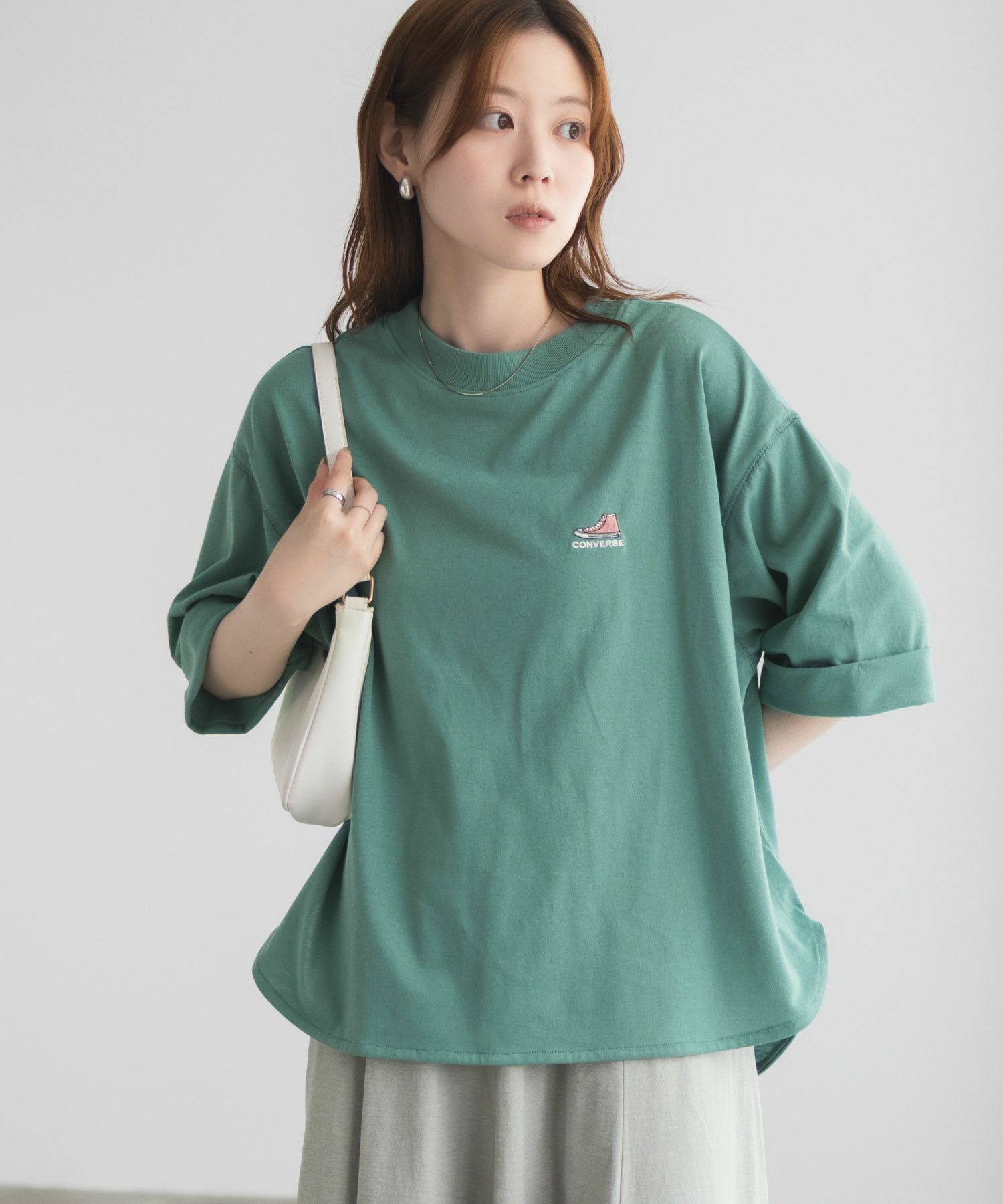 CONVERSE  袖ロールアップTシャツ レディース メール便 対応商品商品サムネイル-21