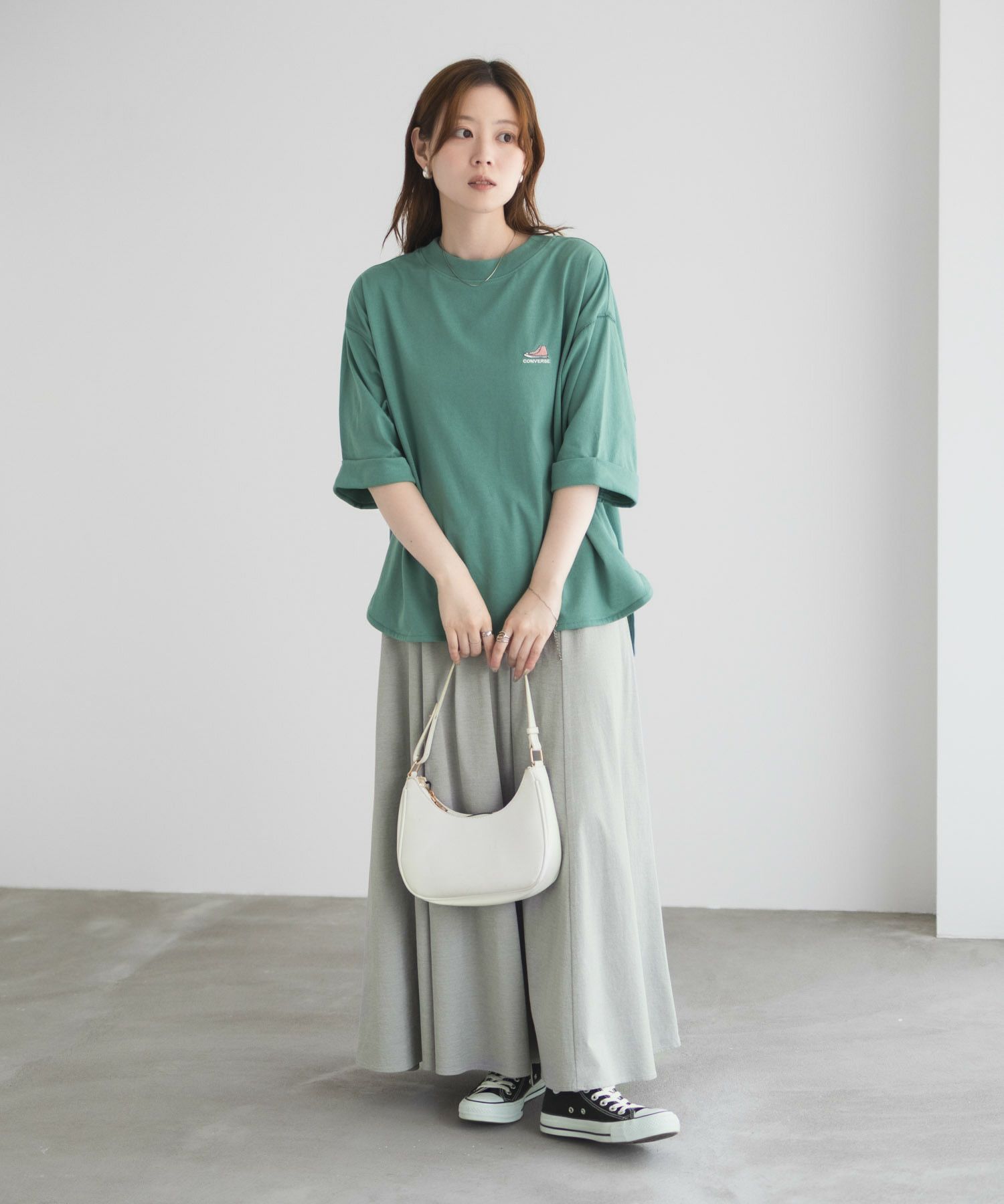 CONVERSE 袖ロールアップTシャツ レディース ネコポス 対応商品