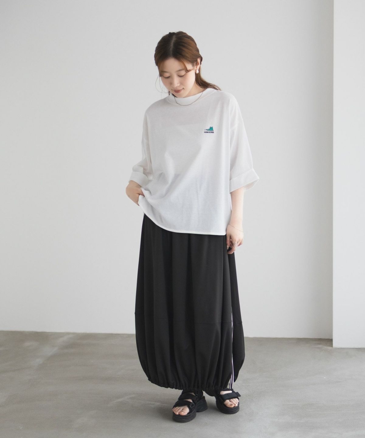 CONVERSE 袖ロールアップTシャツ レディース ネコポス 対応商品