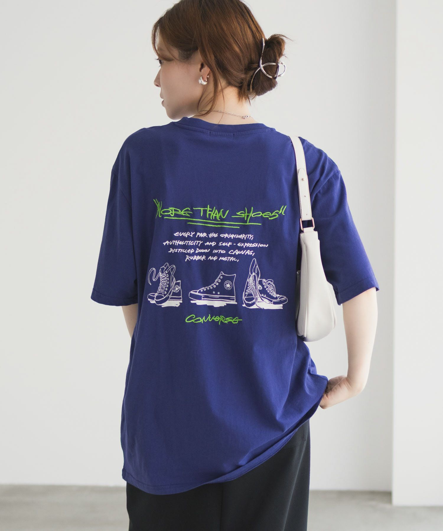 CONVERSE  刺繍プリントルーズTシャツ レディース メール便 対応商品商品サムネイル-3