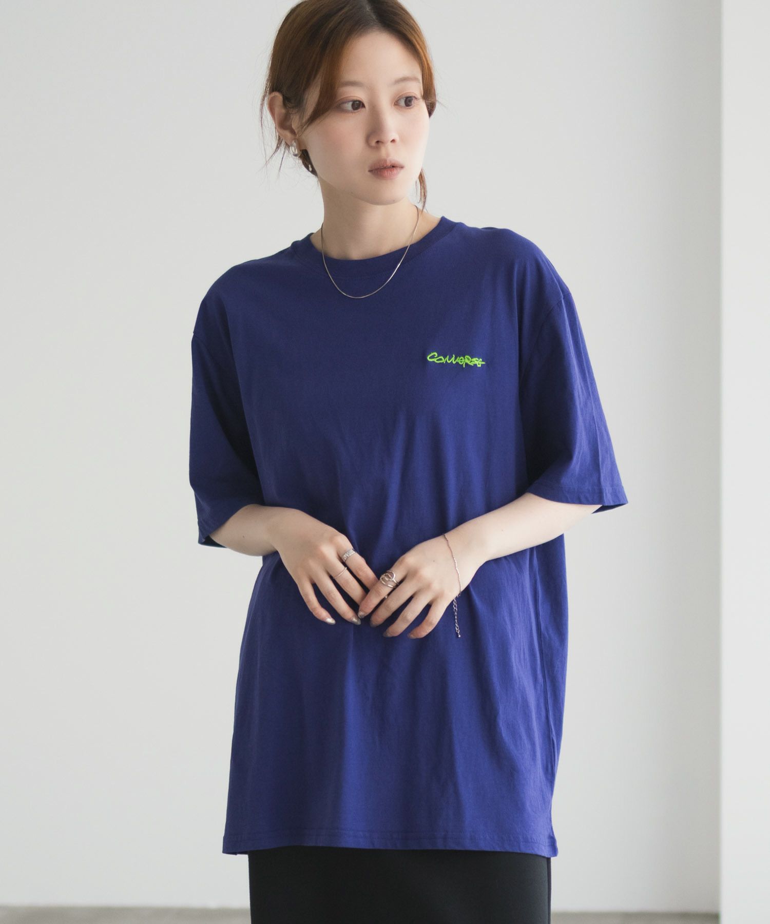 CONVERSE  刺繍プリントルーズTシャツ レディース メール便 対応商品商品画像-13