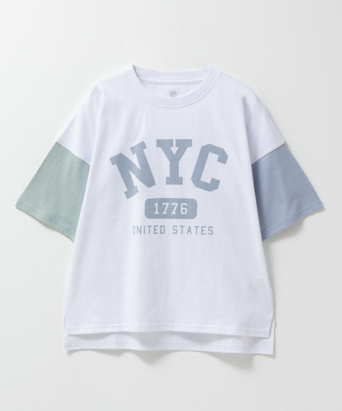 T-GRAPHICS 袖配色5分袖ビッグTシャツ キッズ ネコポス 対応商品