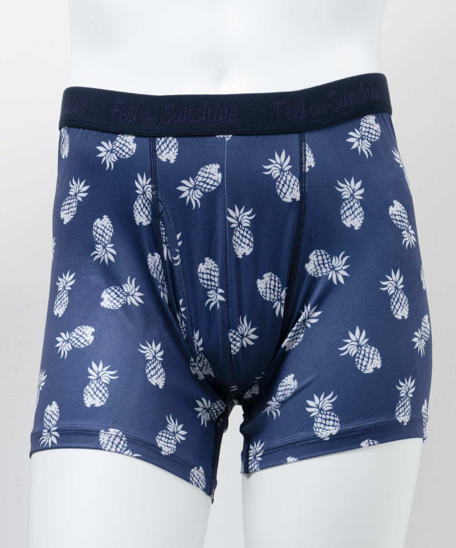 NAVY  メッシュボクサーパンツ パイナップル柄 メンズ メール便 対応商品商品画像-1