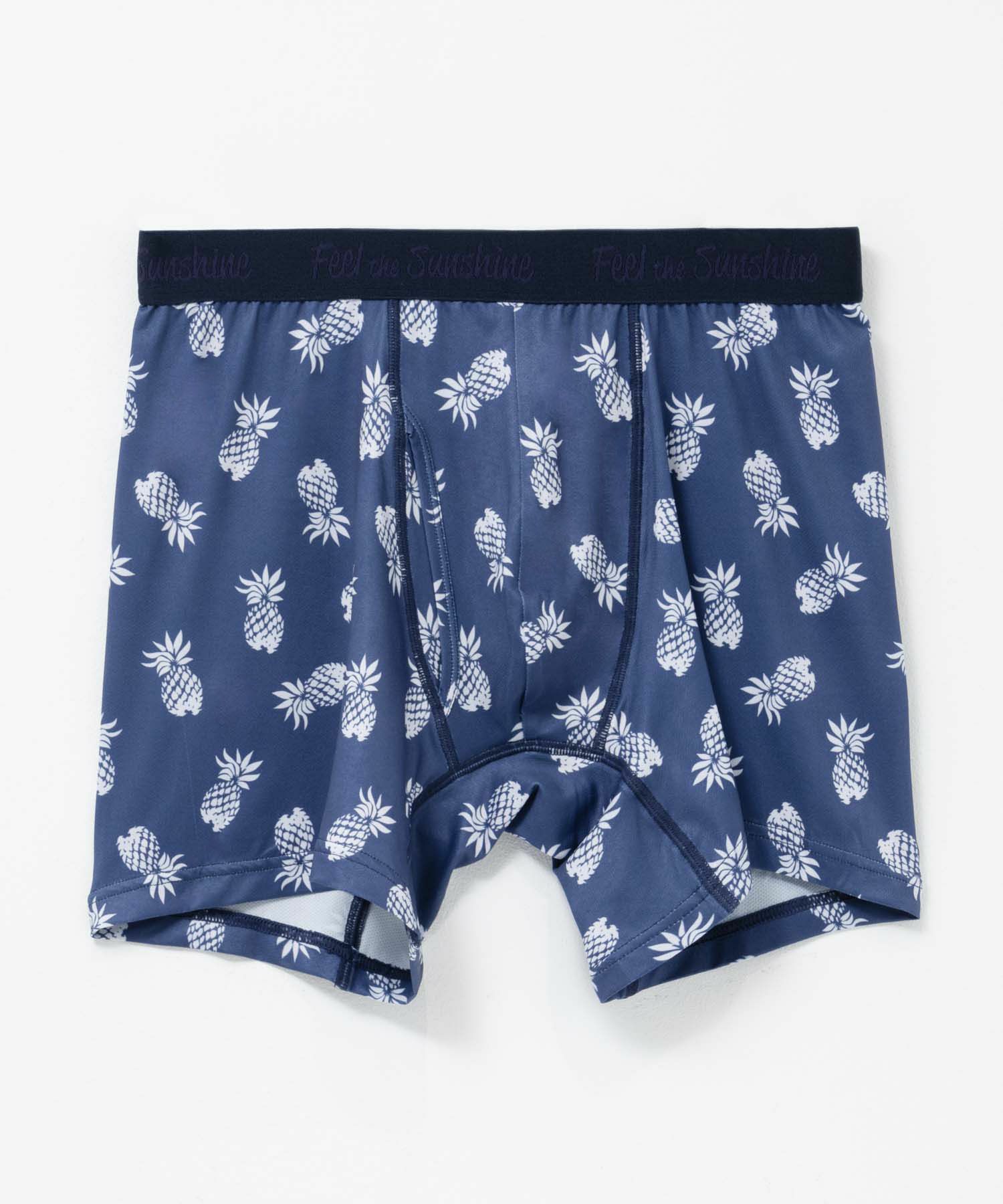 NAVY  メッシュボクサーパンツ パイナップル柄 メンズ メール便 対応商品商品画像-4