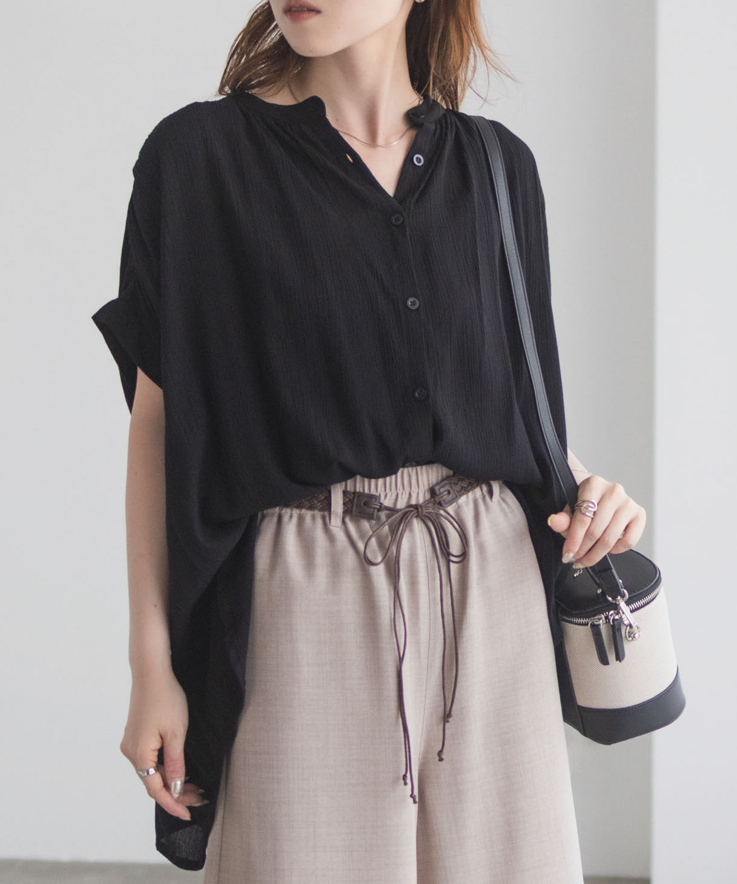 Howdy Marie  インドファブリック ギャザーブラウス レディース商品サムネイル-1