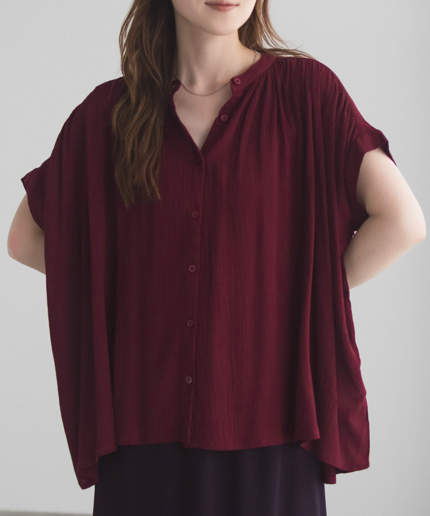 Howdy Marie  インドファブリック ギャザーブラウス レディース商品画像-2