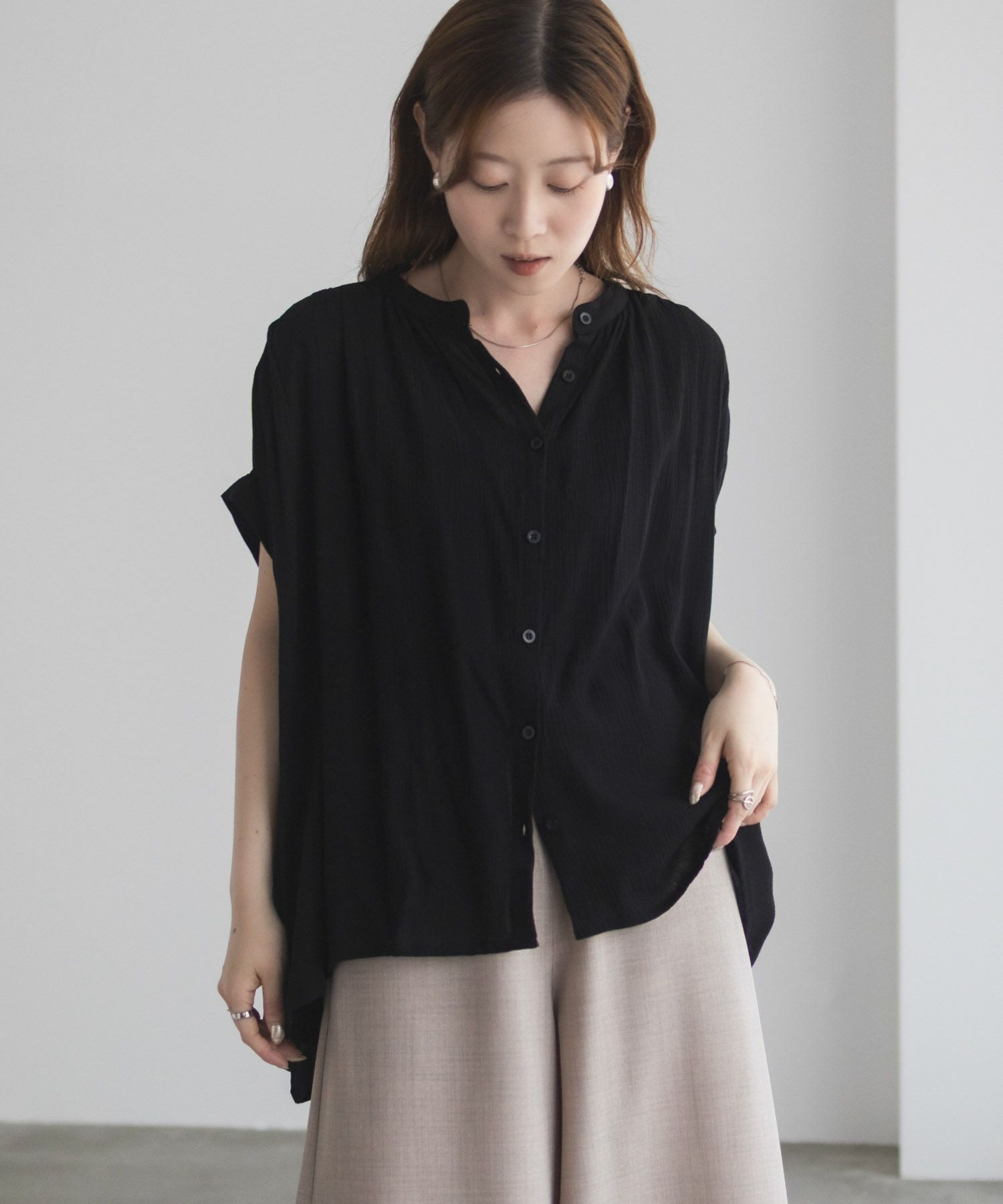 Howdy Marie  インドファブリック ギャザーブラウス レディース商品サムネイル-4