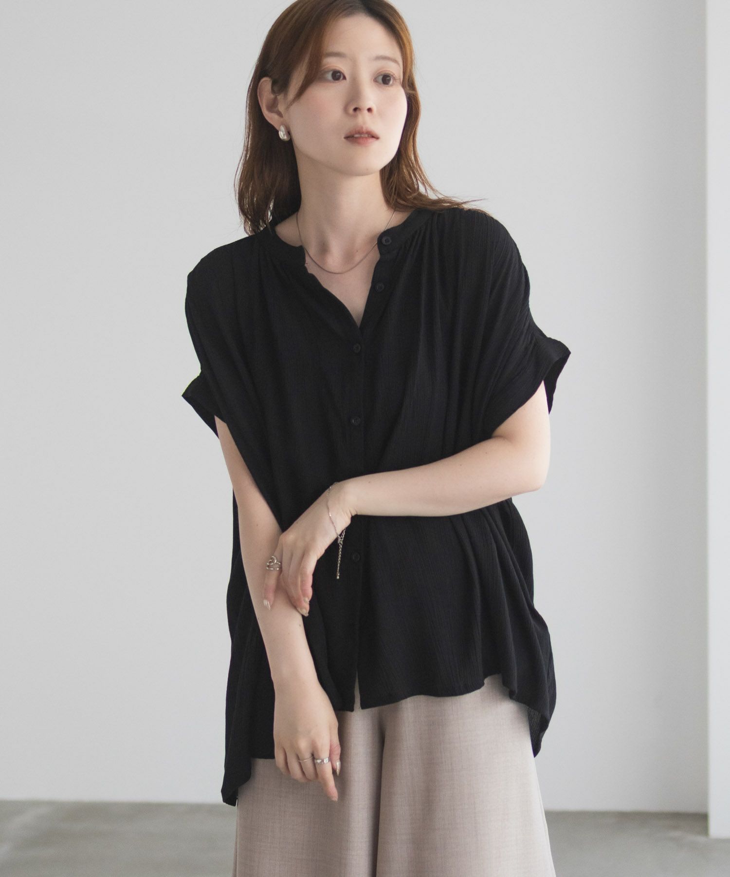 Howdy Marie  インドファブリック ギャザーブラウス レディース商品サムネイル-5