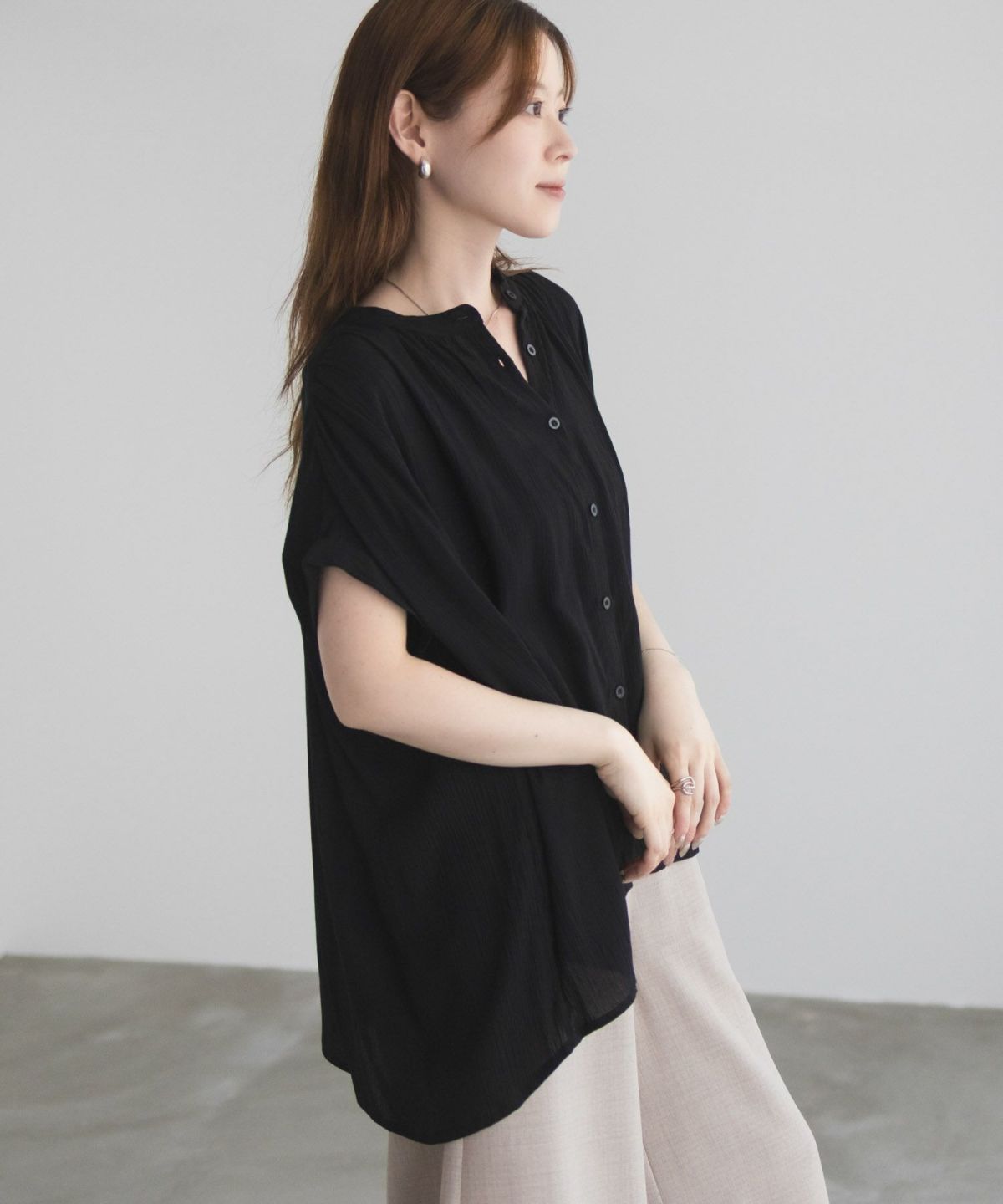 Howdy Marie インドファブリック ギャザーブラウス レディース