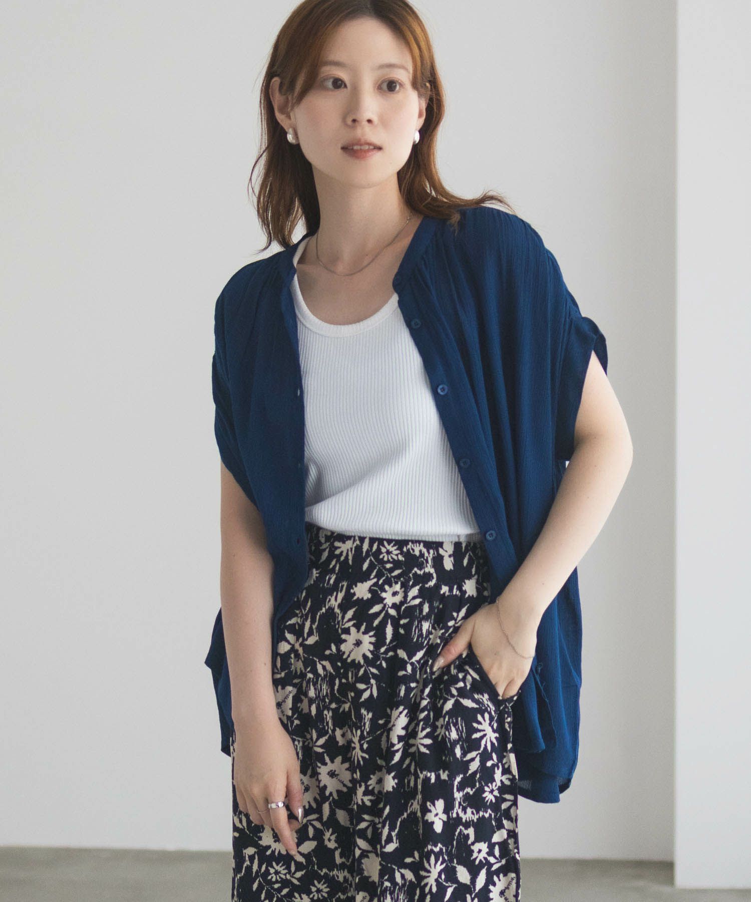 Howdy Marie インドファブリック ギャザーブラウス レディース