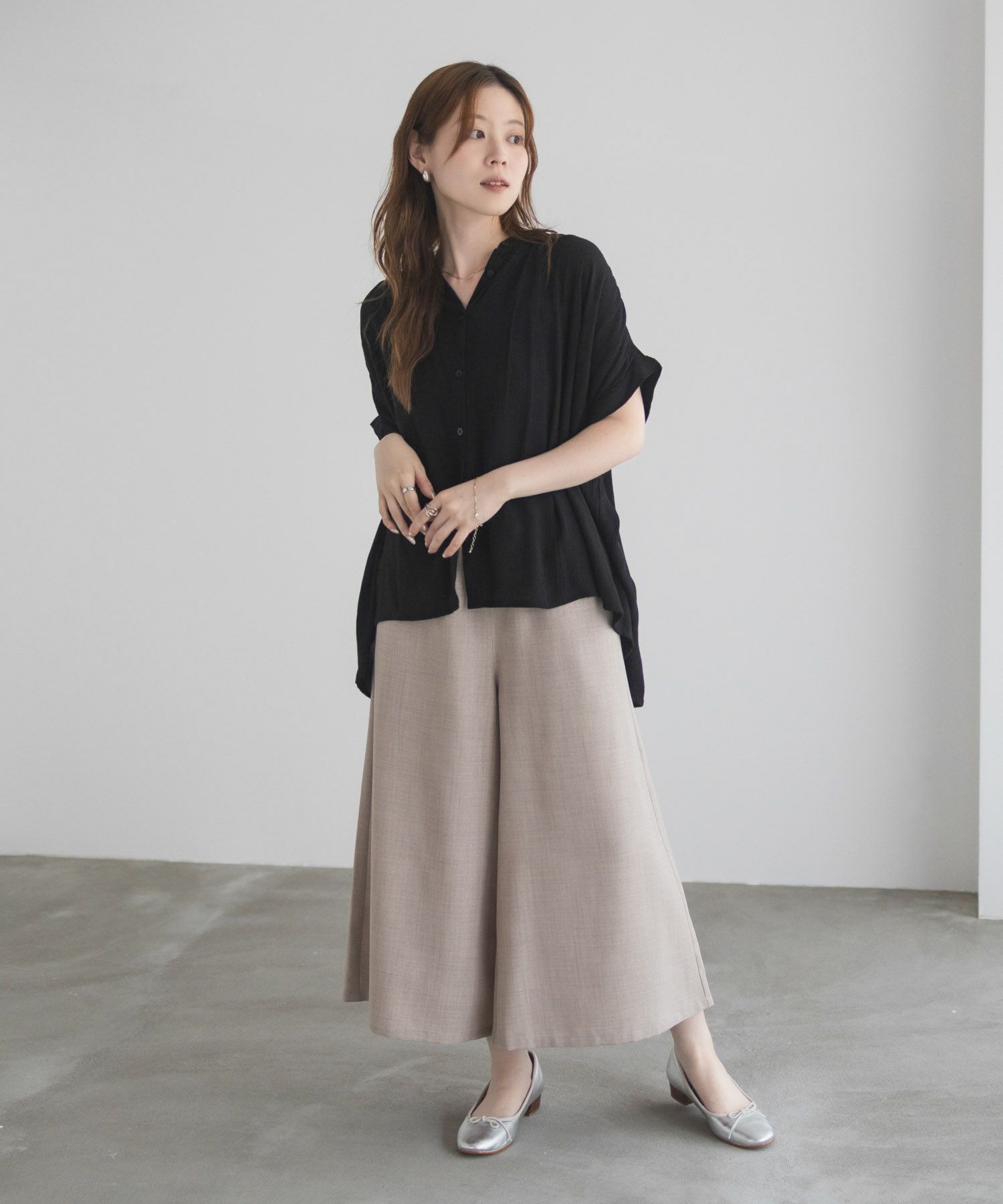 Howdy Marie インドファブリック ギャザーブラウス レディース