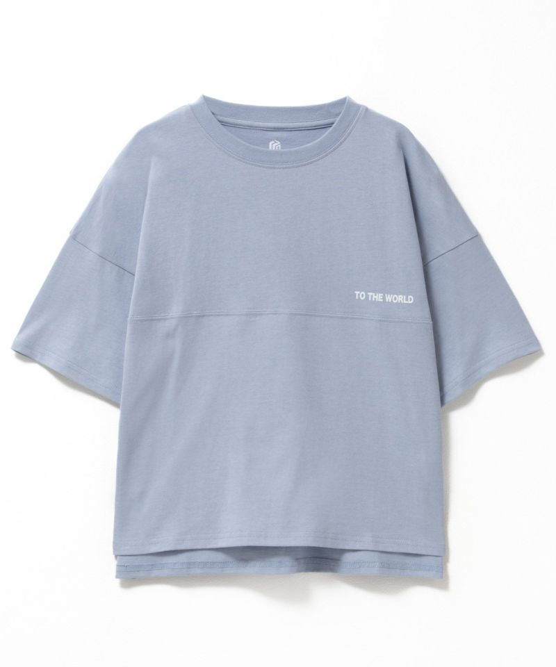 T-GRAPHICS  切替5分袖ビッグTシャツ キッズ メール便 対応商品商品画像-4