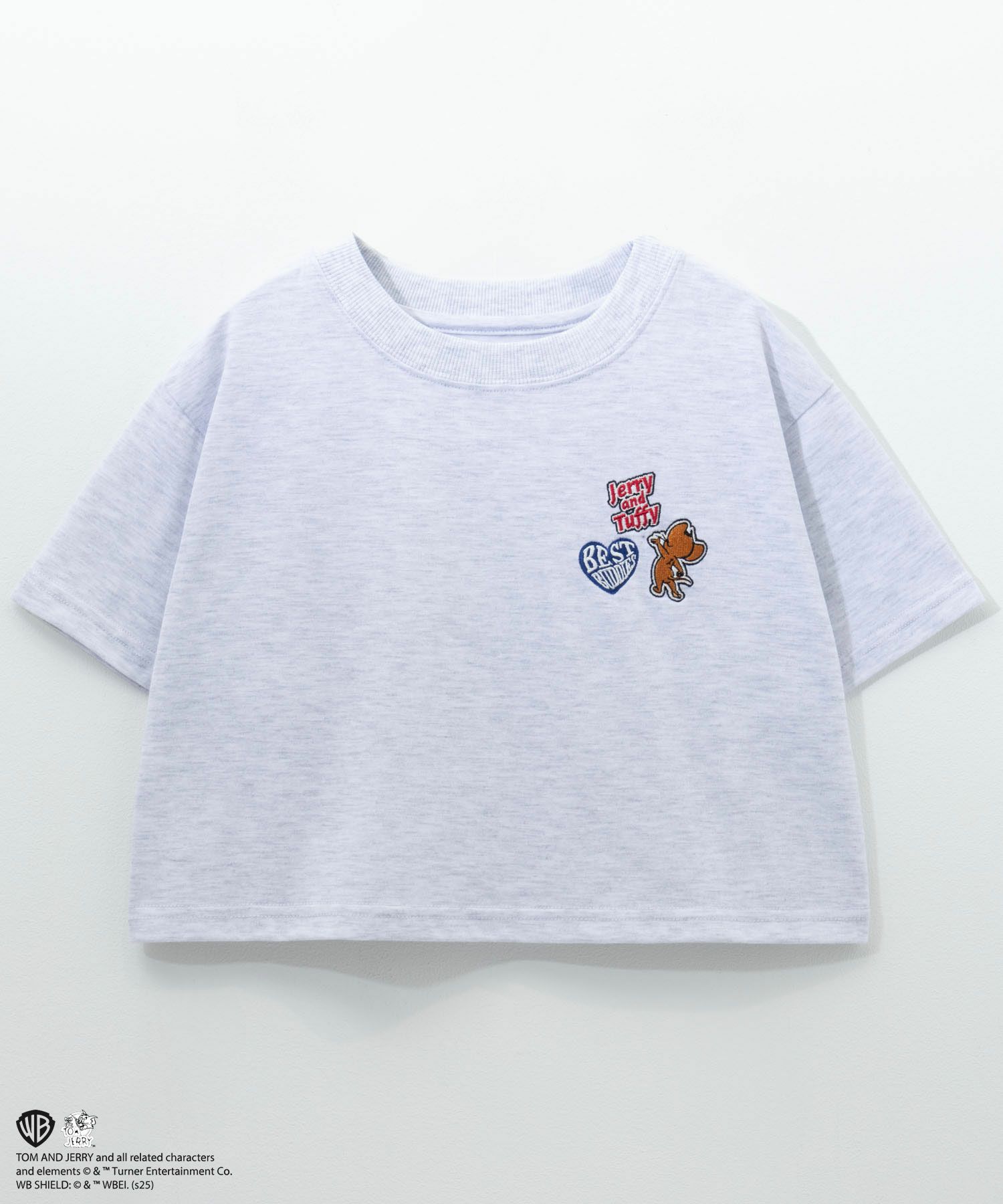 Tom and Jerry ショート丈胸刺繍Tシャツ キッズ ネコポス 対応商品