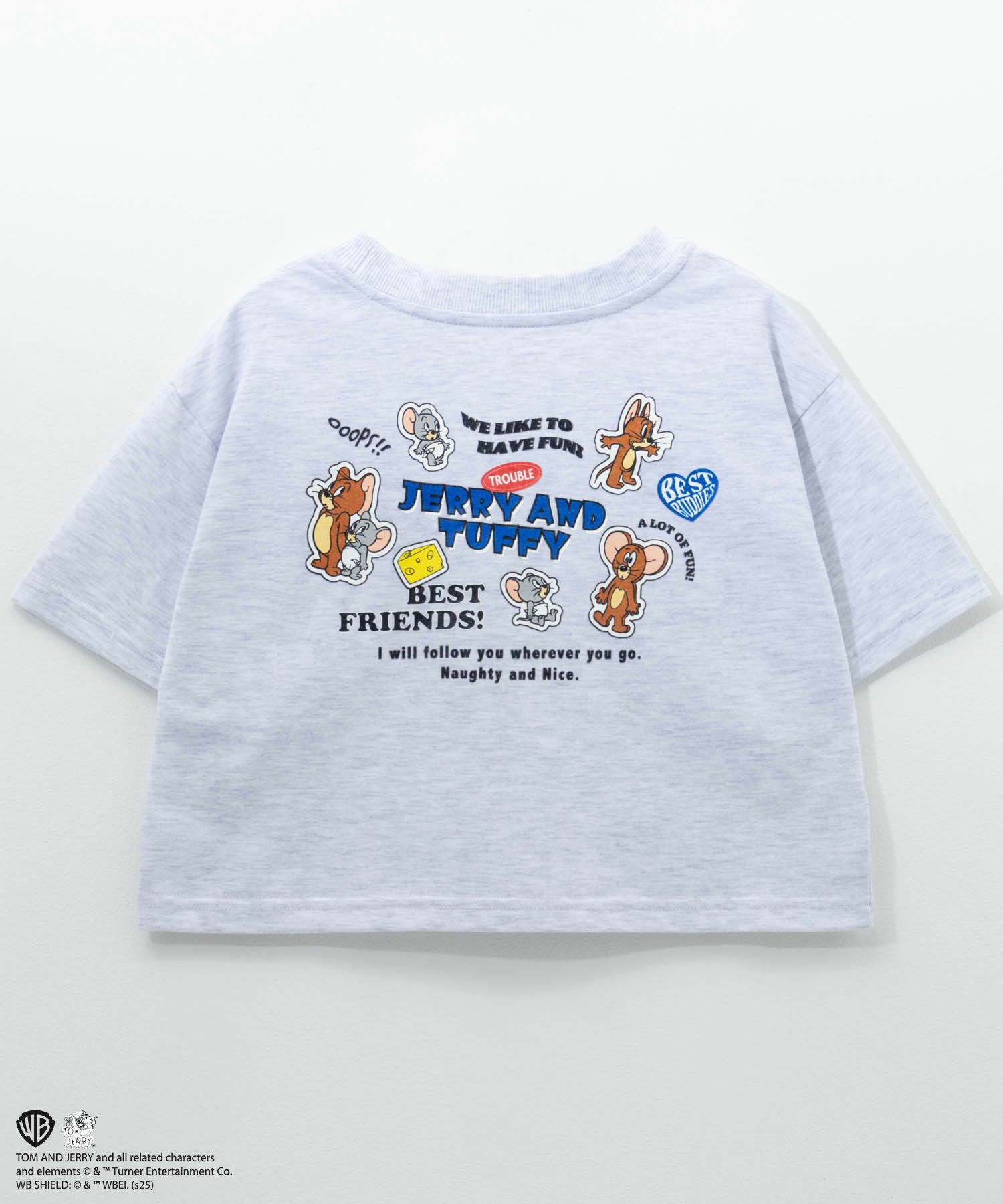Tom and Jerry ショート丈胸刺繍Tシャツ キッズ ネコポス 対応商品
