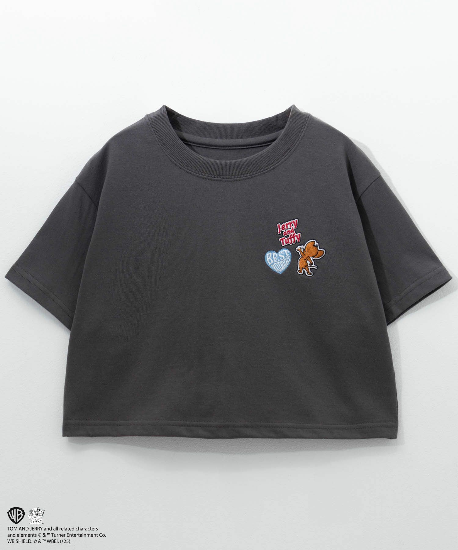 Tom and Jerry ショート丈胸刺繍Tシャツ キッズ ネコポス 対応商品