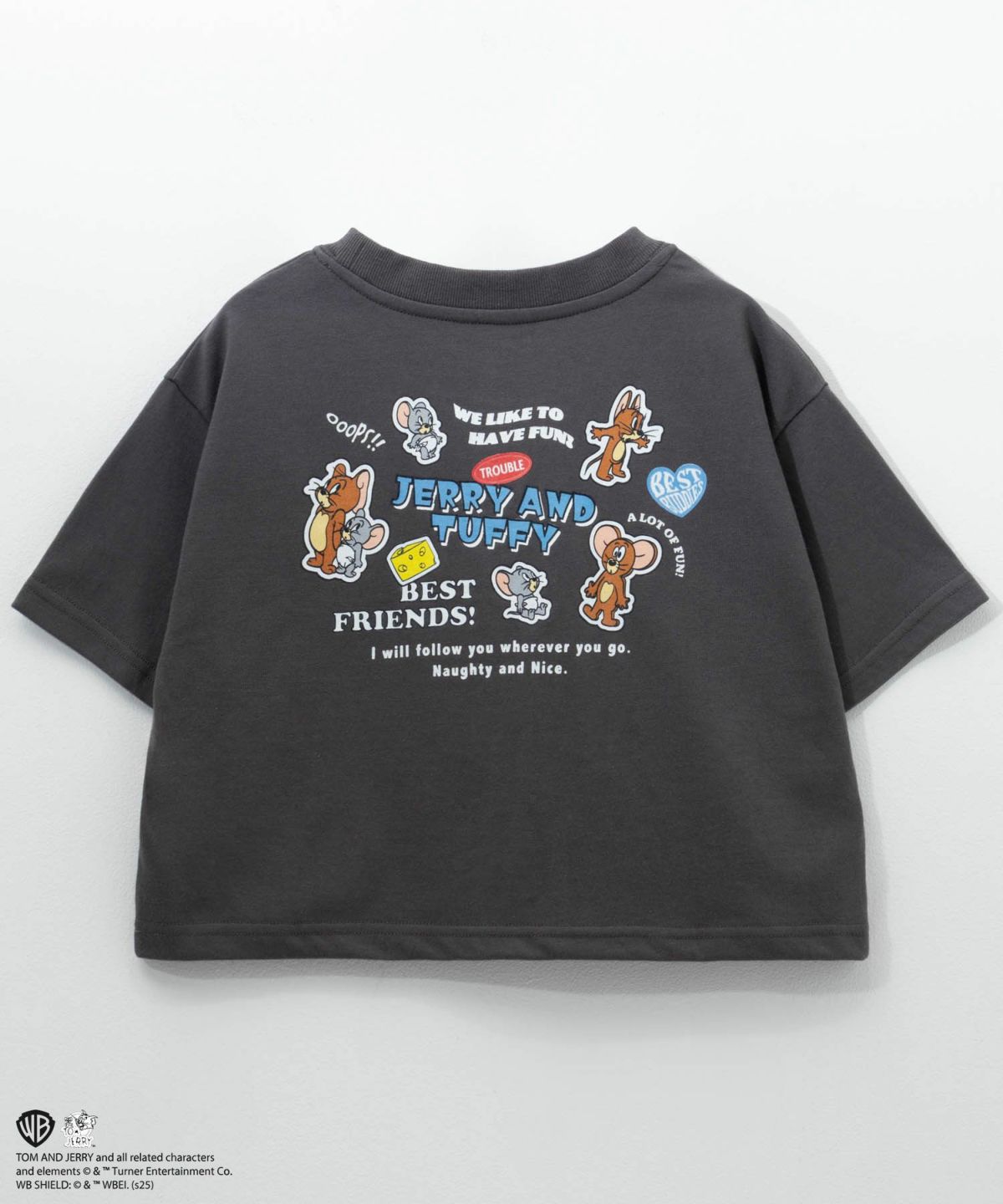 Tom and Jerry ショート丈胸刺繍Tシャツ キッズ ネコポス 対応商品