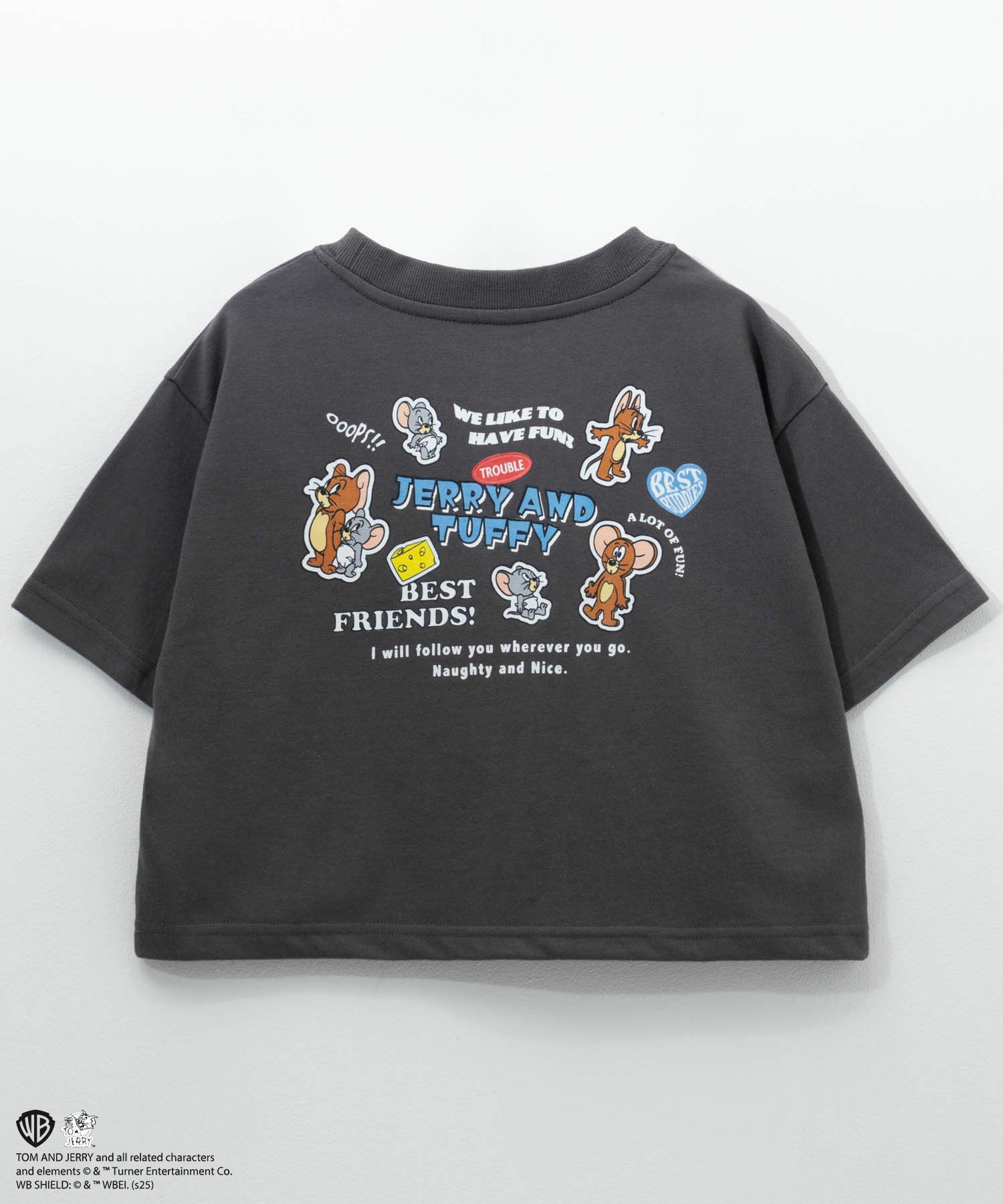 Tom and Jerry ショート丈胸刺繍Tシャツ キッズ ネコポス 対応商品