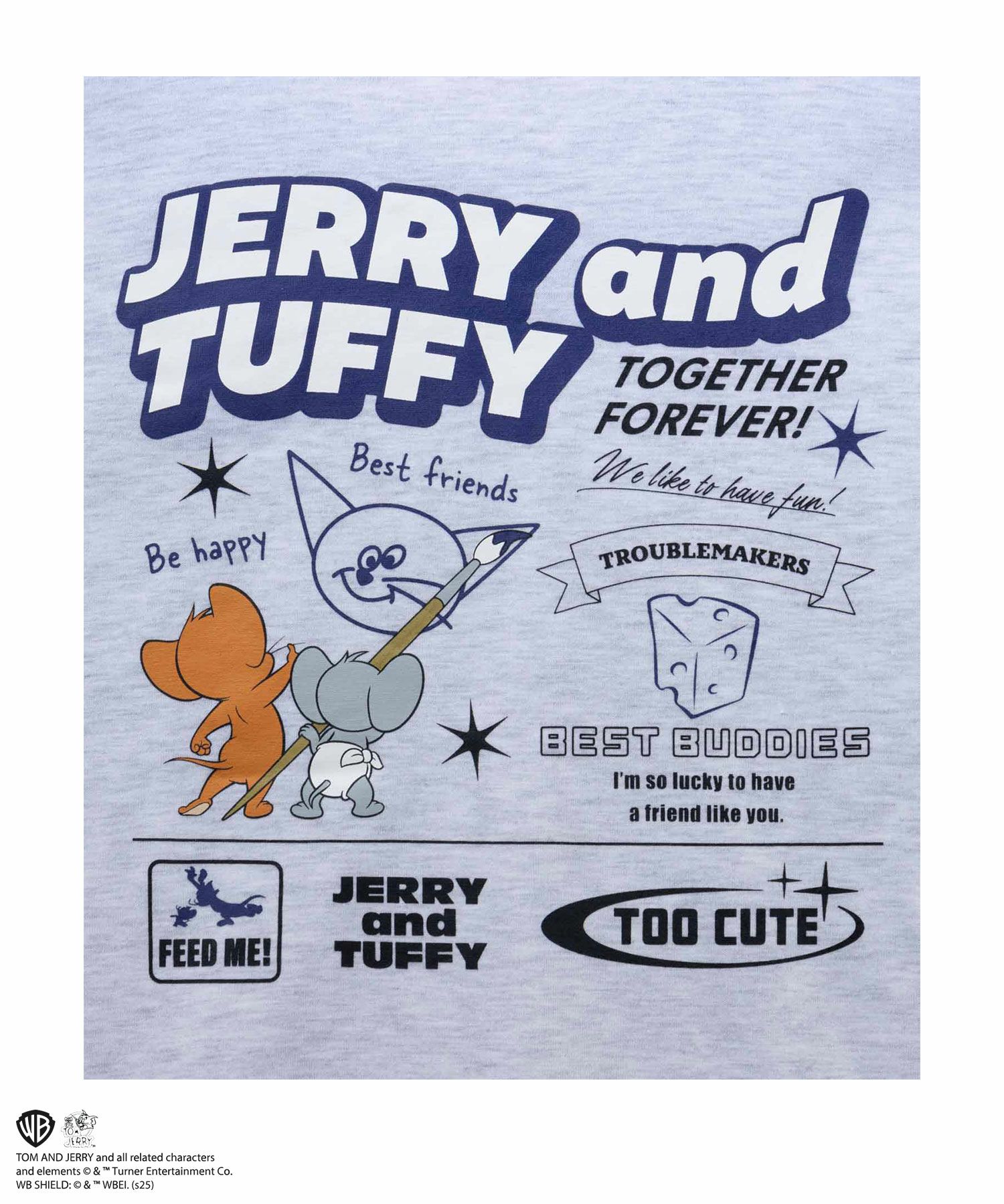 Tom and Jerry 胸刺繍ビッグTシャツ キッズ メール便 対応商品商品画像-6