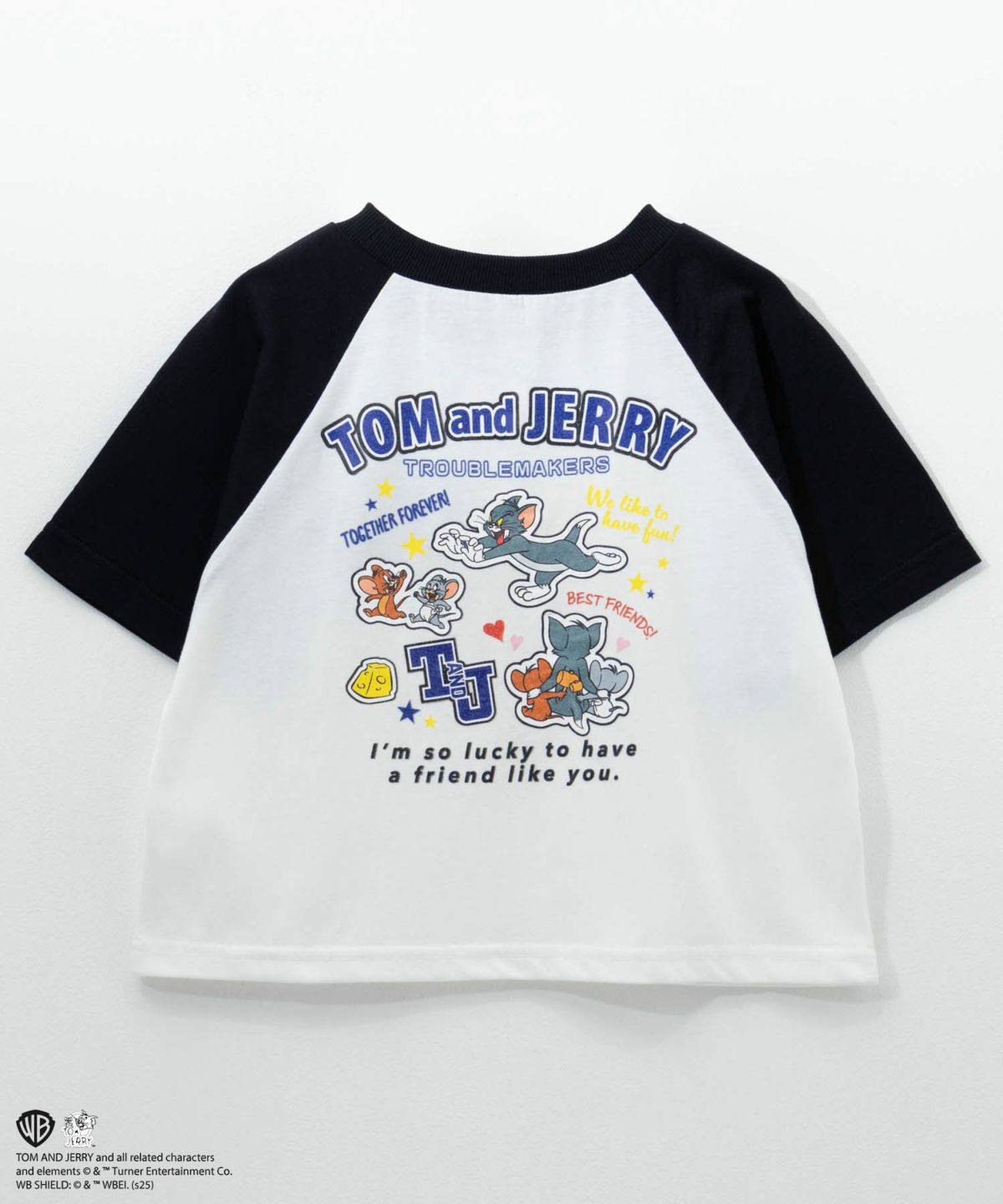 Tom and Jerry ショート丈胸刺繍Tシャツ キッズ ネコポス 対応商品