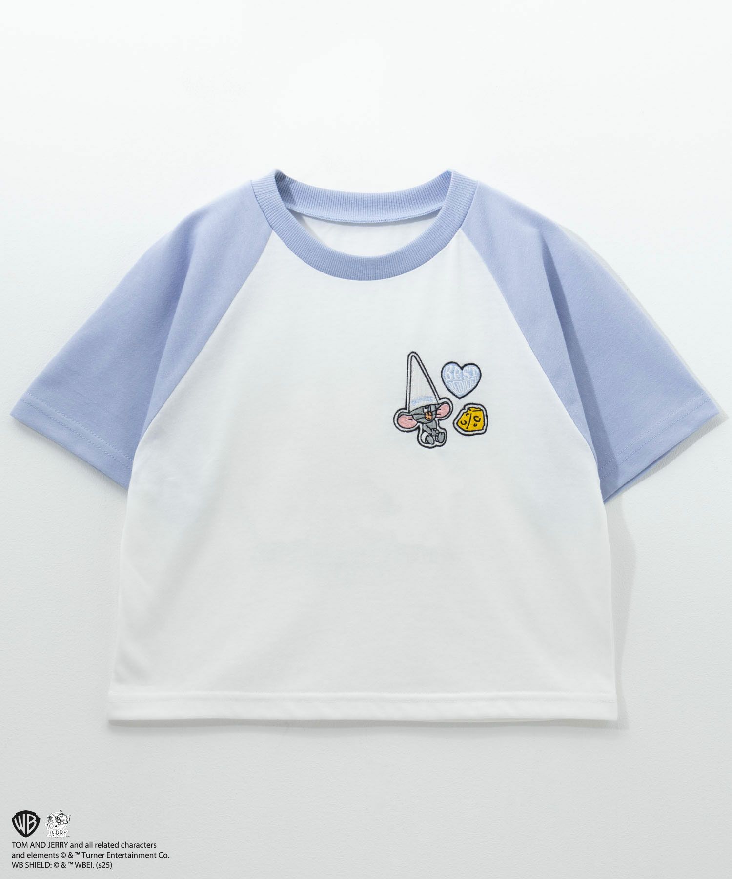 Tom and Jerry ショート丈胸刺繍Tシャツ キッズ ネコポス 対応商品