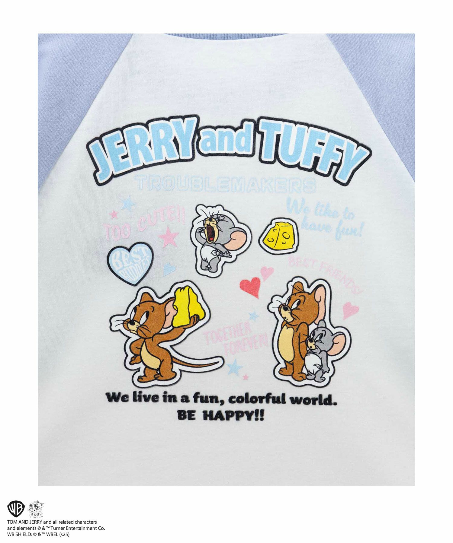 Tom and Jerry ショート丈胸刺繍Tシャツ キッズ ネコポス 対応商品