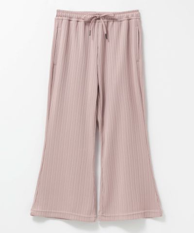 NAVY  リブワイドフレアパンツ キッズ