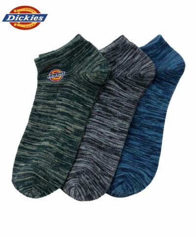 Dickies  アンクルソックス 引き揃え刺繍 3足組 メンズ