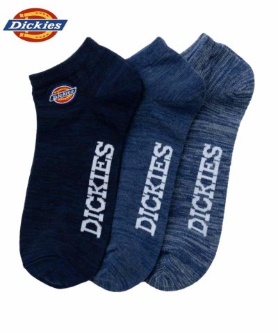 Dickies  アンクルソックス デニムアソート平編み刺繍 3足組 メンズ