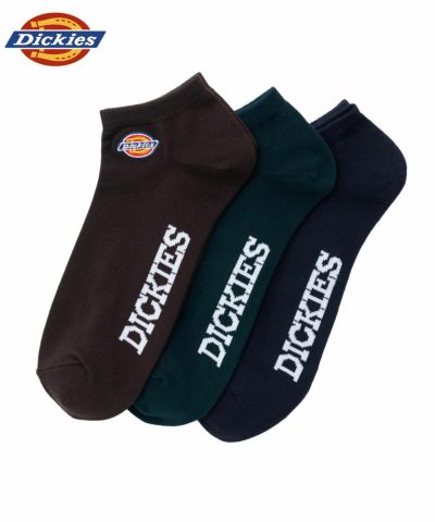 Dickies  アンクルソックス カラーアソート平編み刺繍 3足組 メンズ