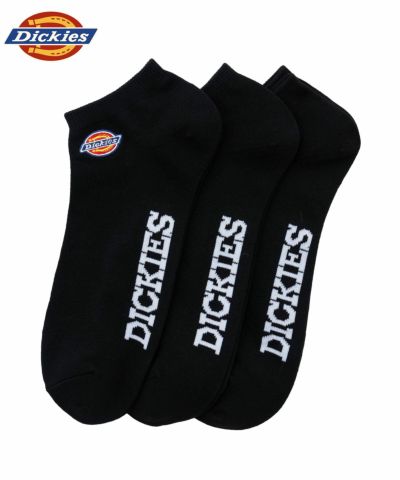 Dickies  アンクルソックス ロゴ平編み刺繍 3足組 メンズ