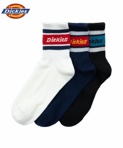 Dickies  クォーターソックス ラインロゴ 3足組 メンズ