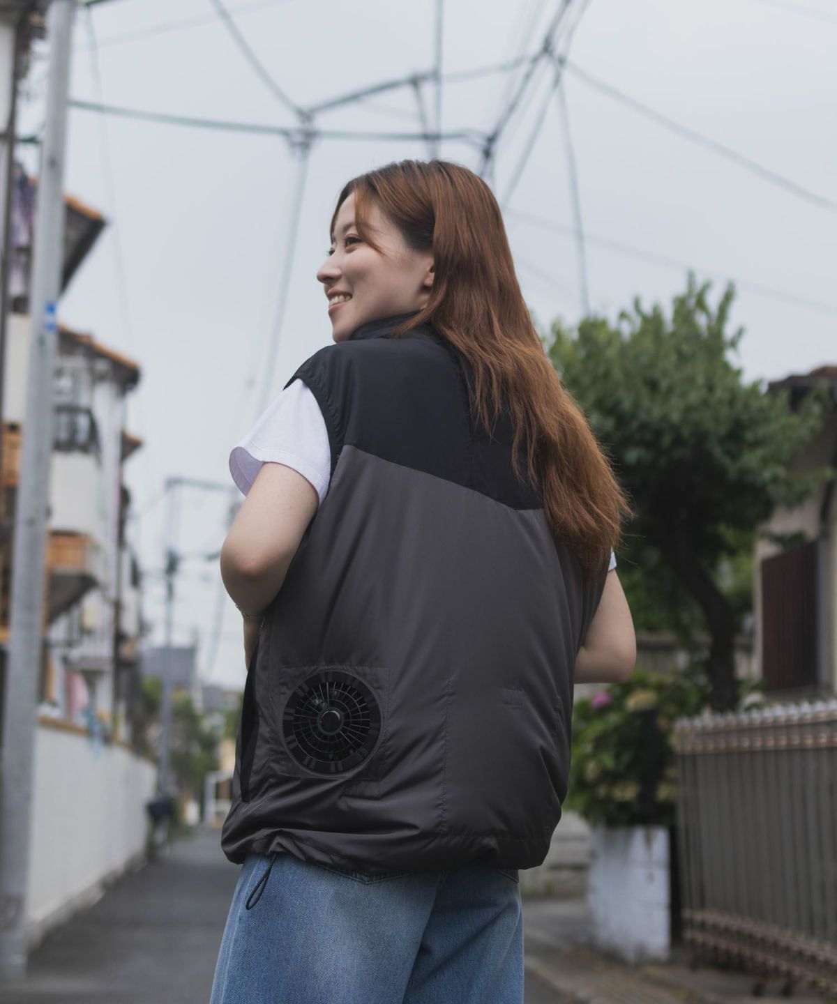 NAVY 空調風神服×EXFROZEN ファン付きベスト メンズ