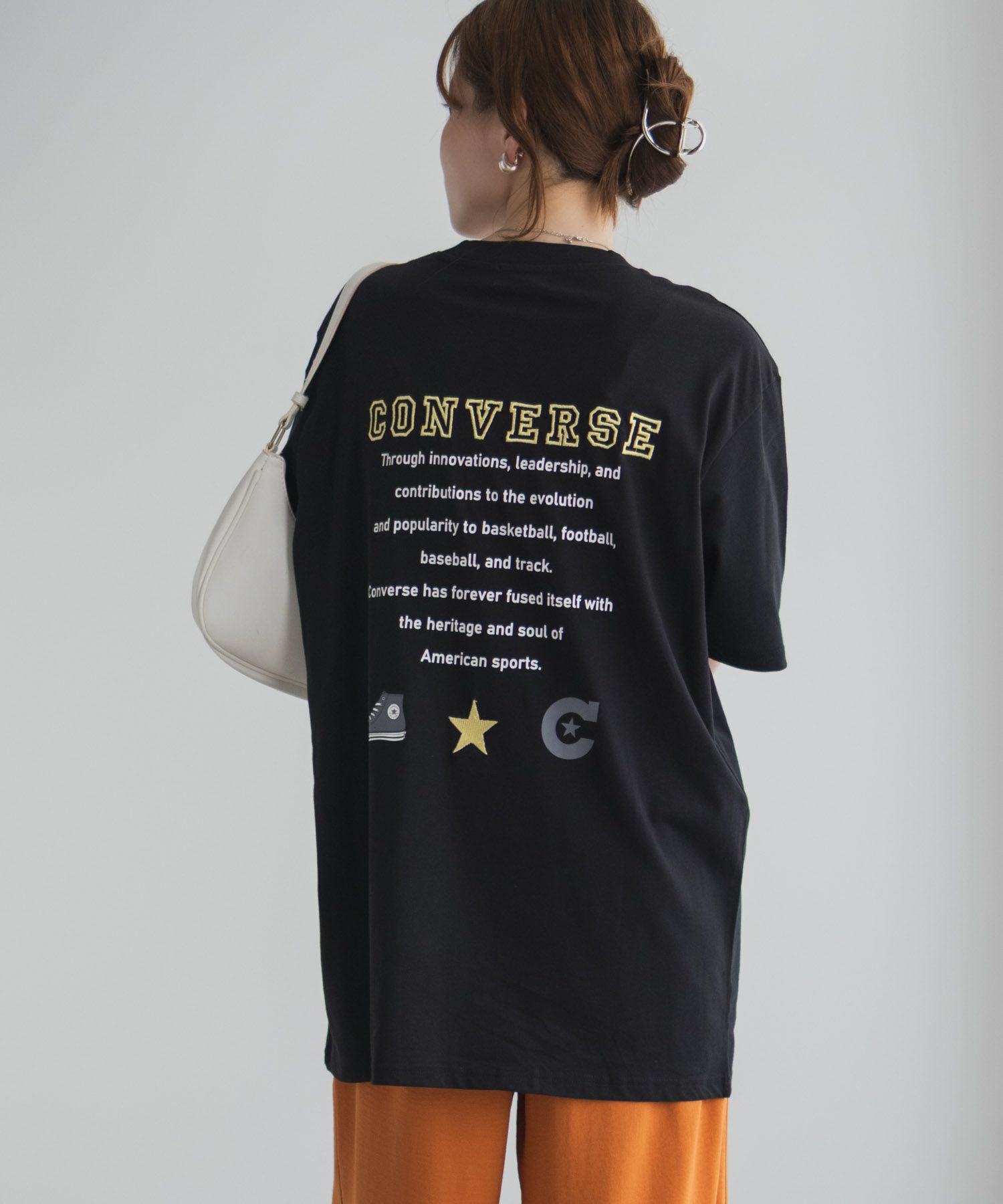 CONVERSE  バック刺繍ルーズTシャツ レディース メール便 対応商品商品サムネイル-6