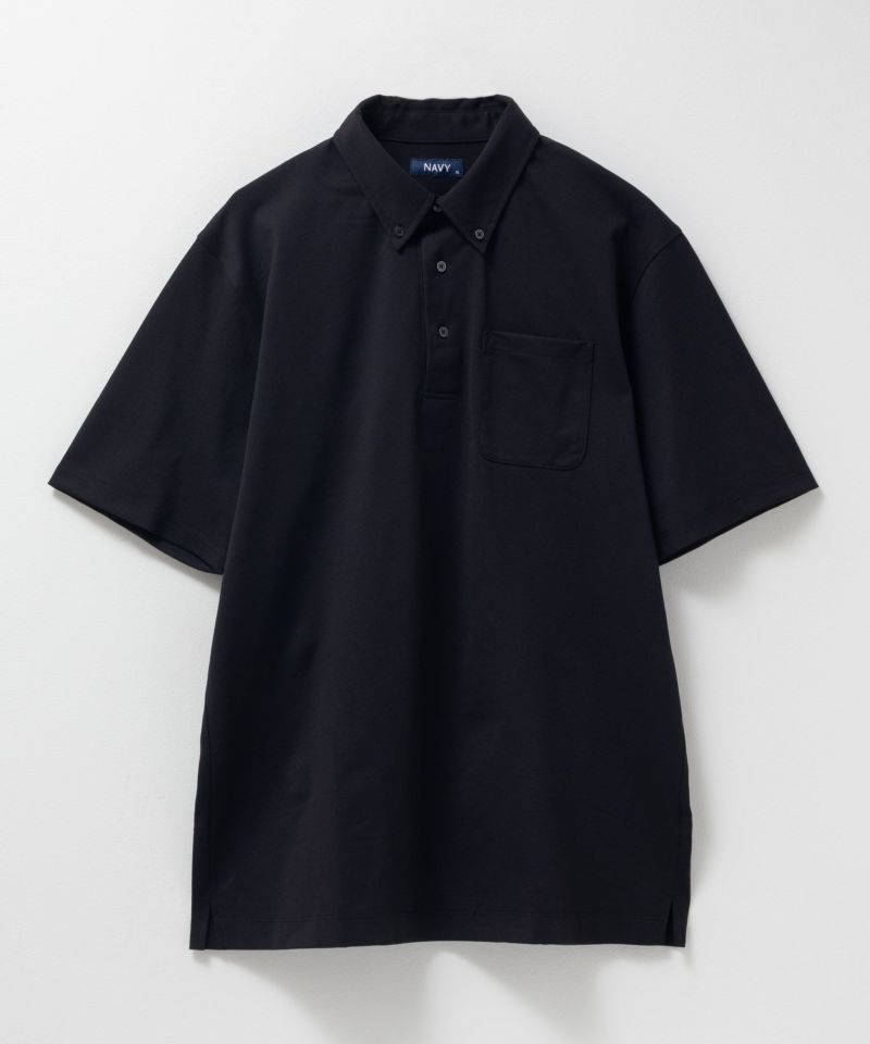 NAVY  鹿の子ボタンダウンポロシャツ メンズ商品画像-3