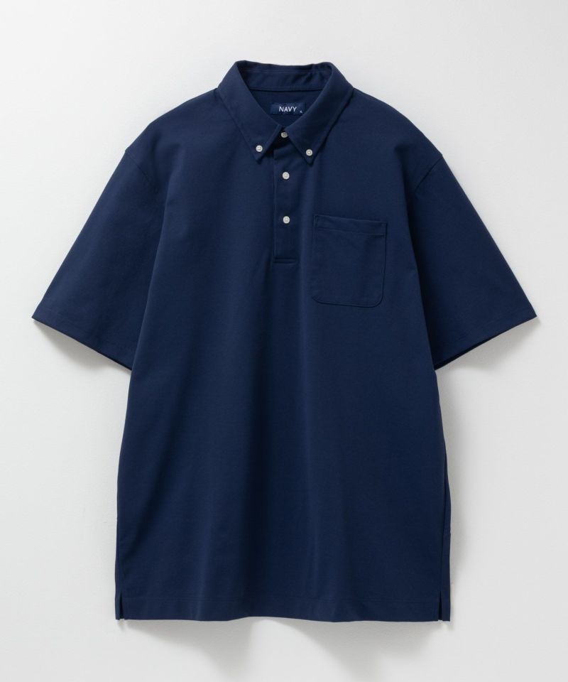 NAVY  鹿の子ボタンダウンポロシャツ メンズ商品画像-5