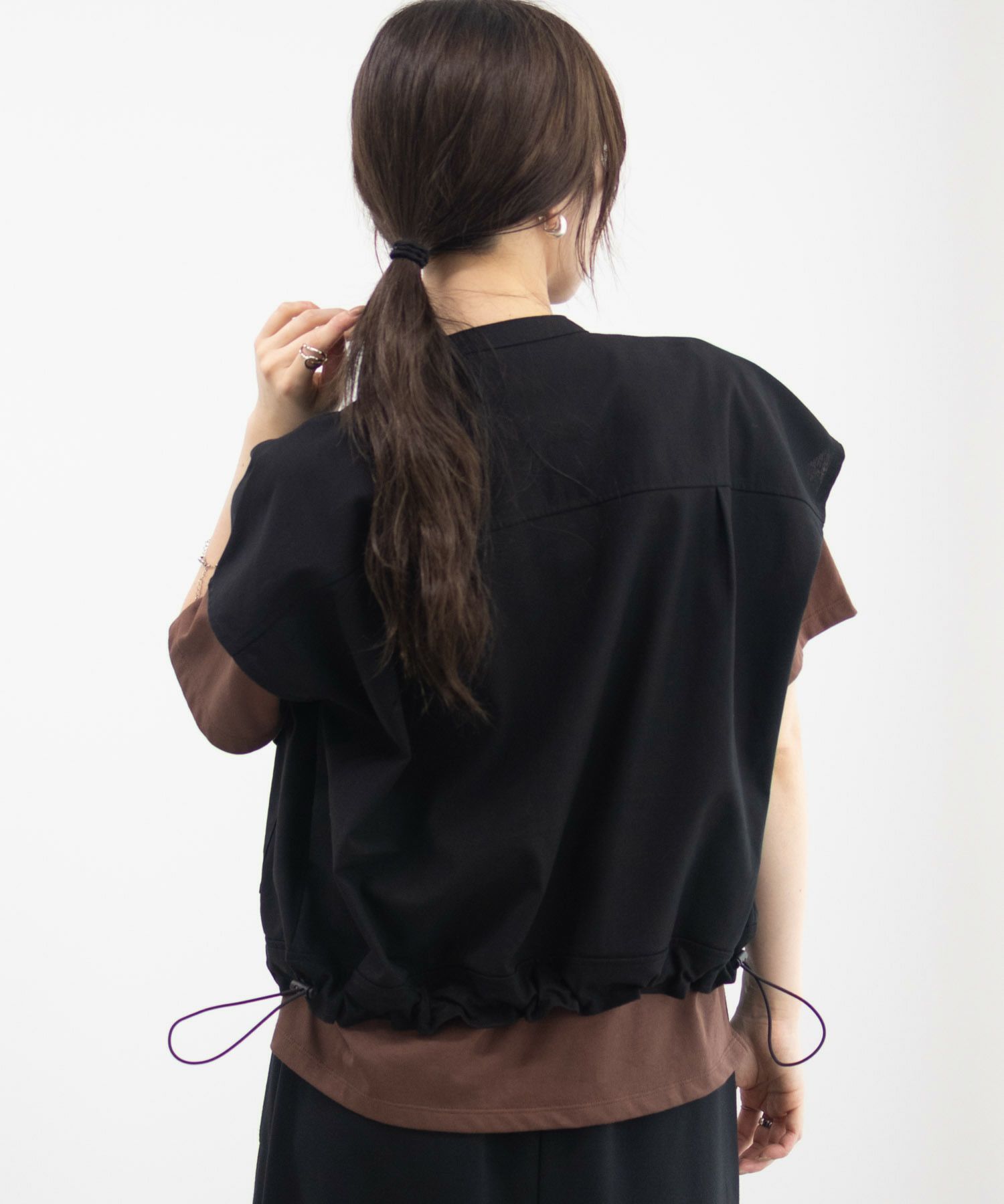 Idnes リネンライクノーカラージャケット レディース商品画像-12