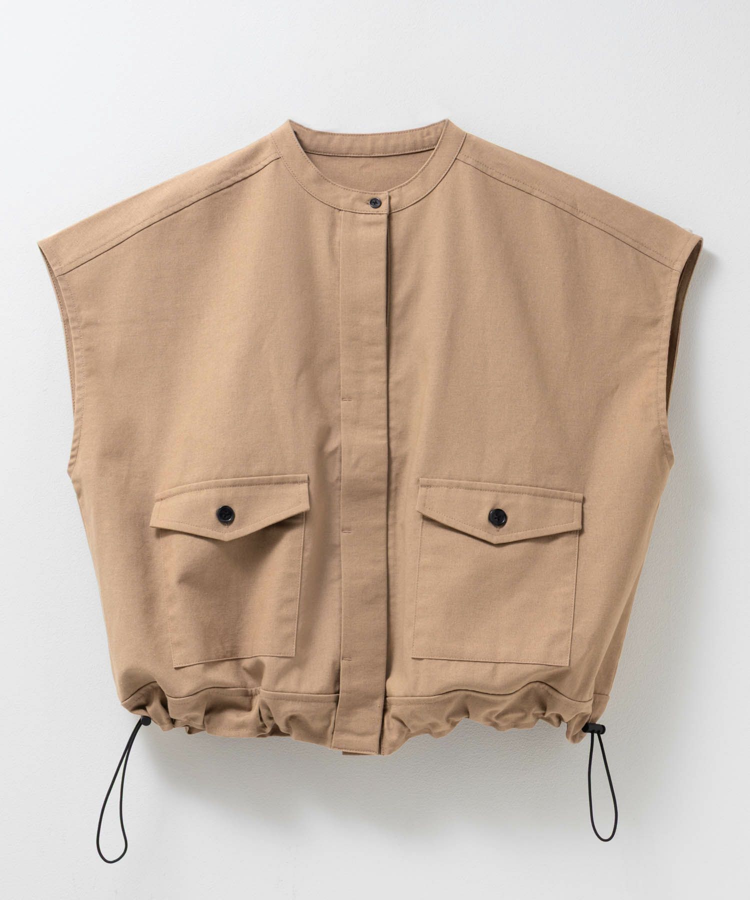 Idnes リネンライクノーカラージャケット レディース商品画像-19