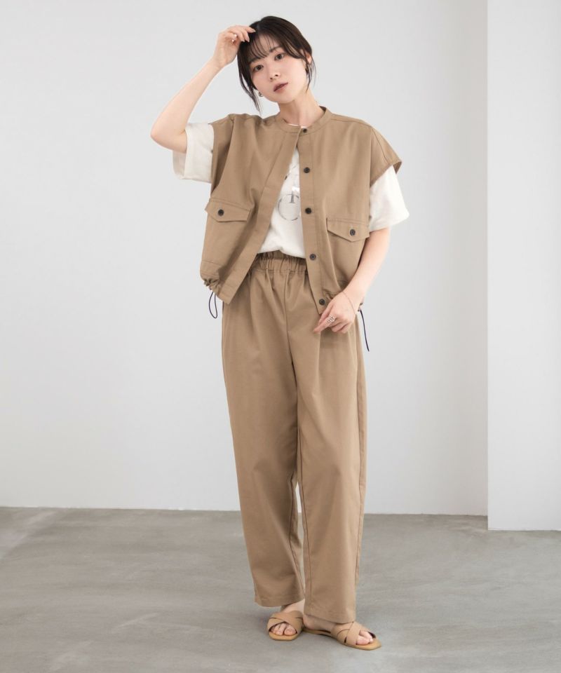 Idnes リネンライクノーカラージャケット レディース商品画像-23