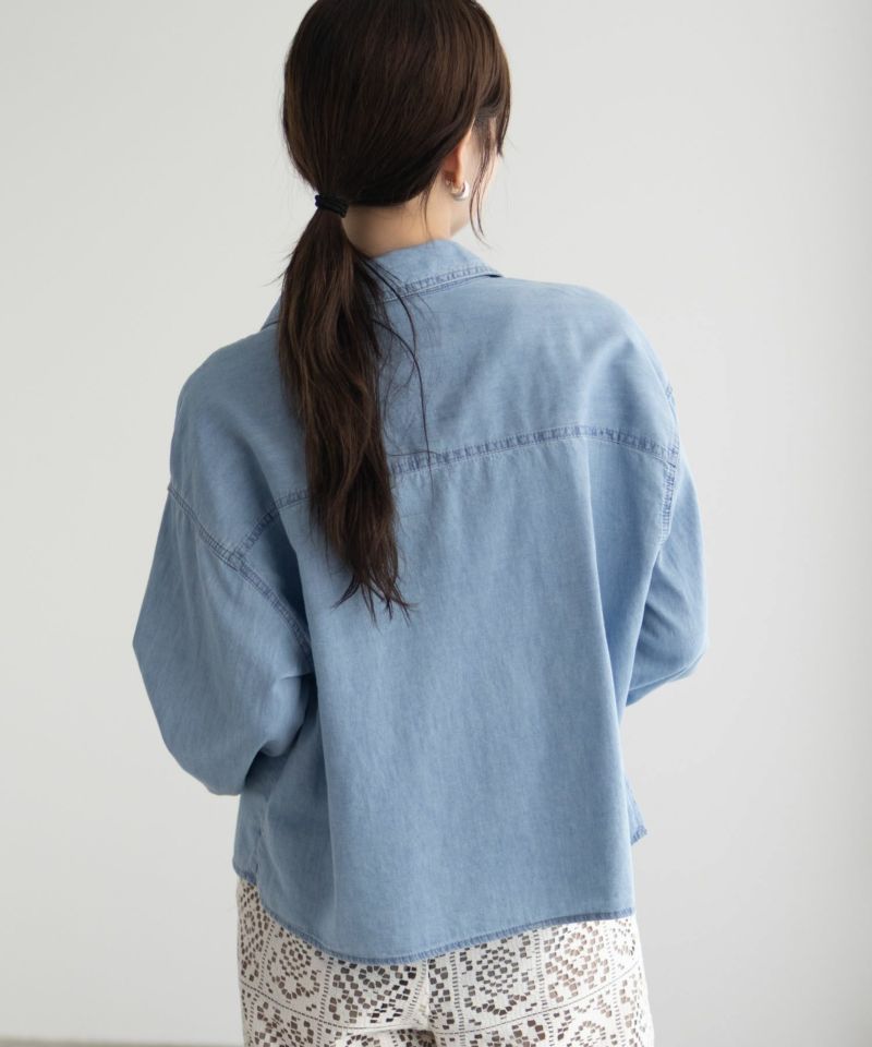 Idnes デニムコンパクトシャツ レディース商品画像-8