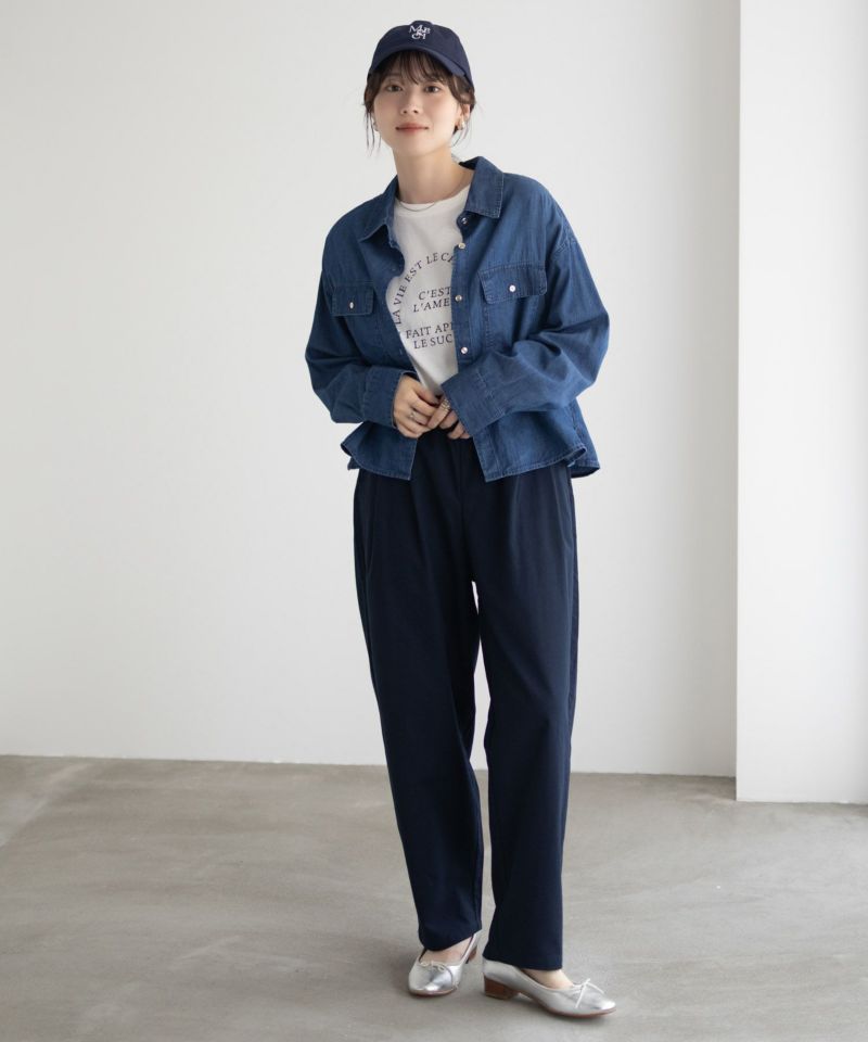 Idnes デニムコンパクトシャツ レディース商品画像-14