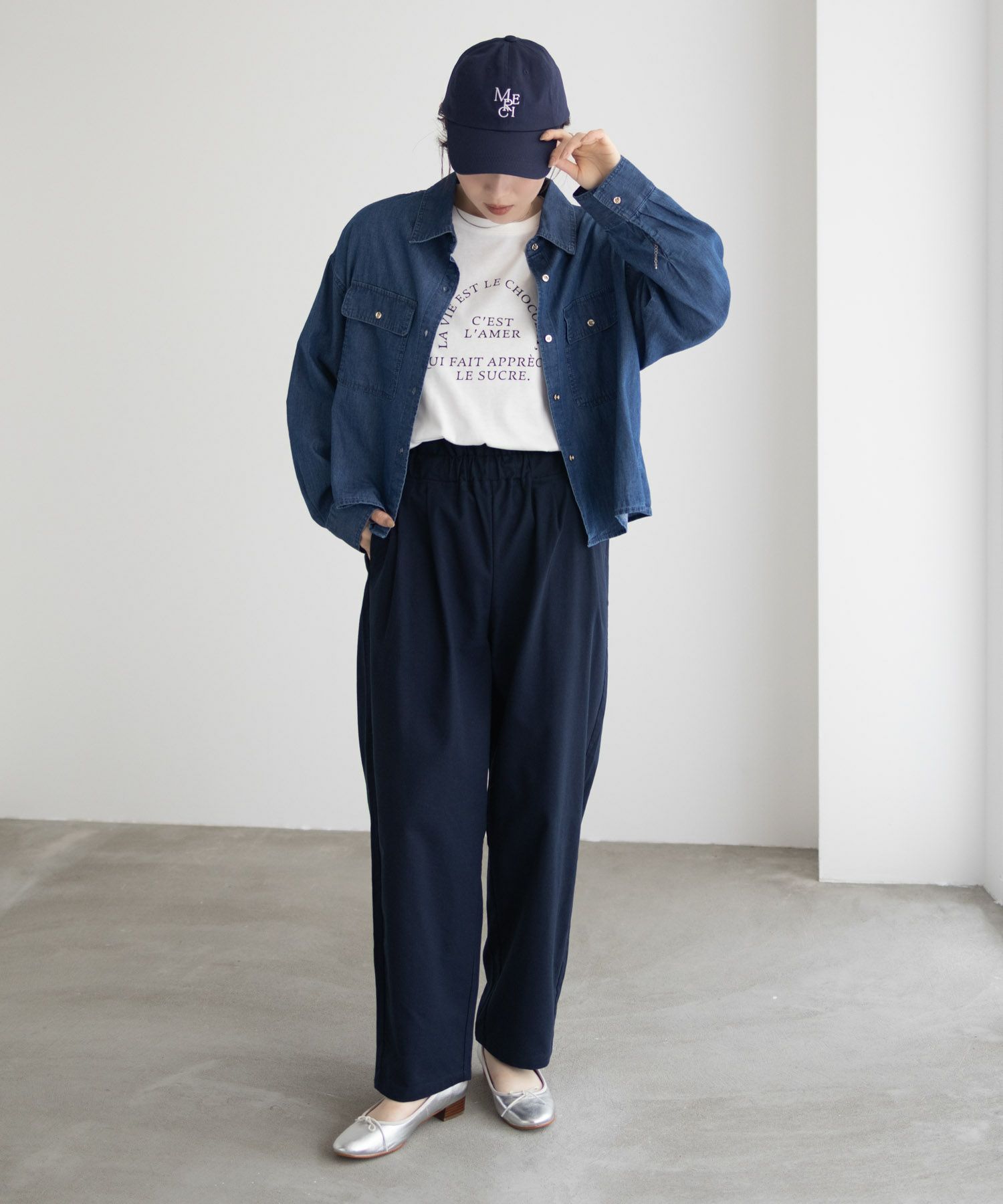 Idnes デニムコンパクトシャツ レディース商品画像-15